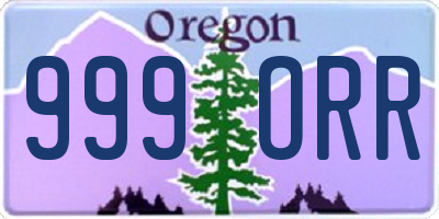 OR license plate 999ORR