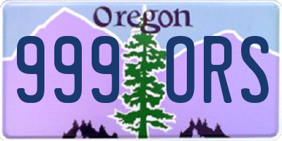 OR license plate 999ORS