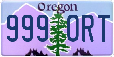 OR license plate 999ORT