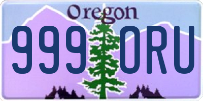 OR license plate 999ORU