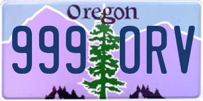 OR license plate 999ORV