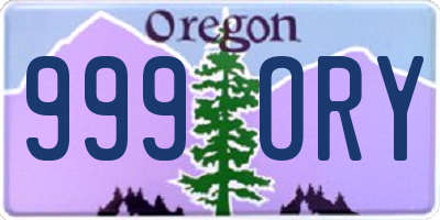 OR license plate 999ORY