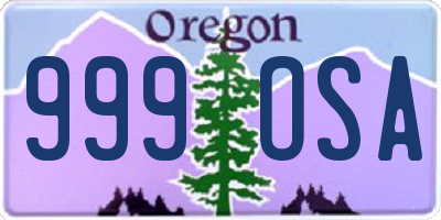 OR license plate 999OSA