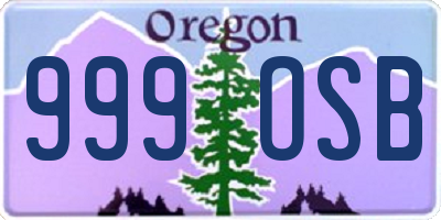 OR license plate 999OSB