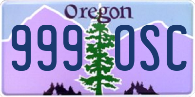 OR license plate 999OSC