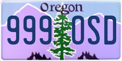 OR license plate 999OSD