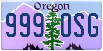 OR license plate 999OSG