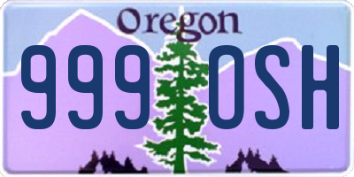 OR license plate 999OSH