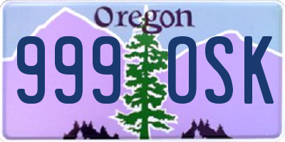 OR license plate 999OSK