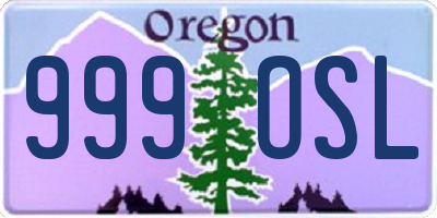 OR license plate 999OSL