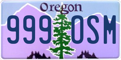 OR license plate 999OSM