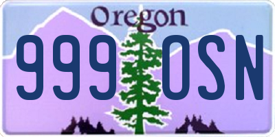 OR license plate 999OSN