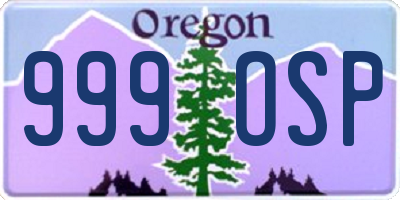 OR license plate 999OSP