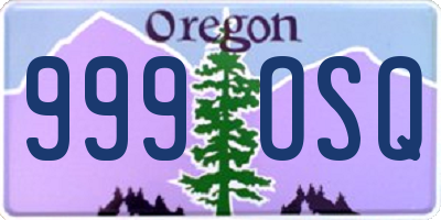 OR license plate 999OSQ