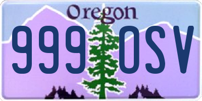 OR license plate 999OSV