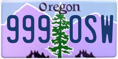 OR license plate 999OSW