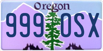 OR license plate 999OSX