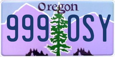 OR license plate 999OSY