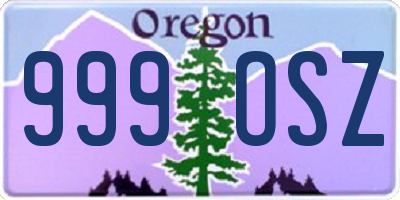 OR license plate 999OSZ