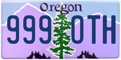 OR license plate 999OTH