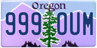 OR license plate 999OUM