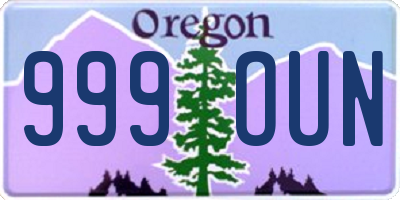 OR license plate 999OUN