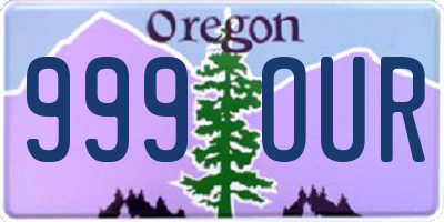 OR license plate 999OUR