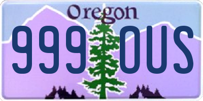 OR license plate 999OUS