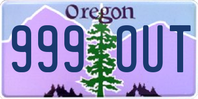 OR license plate 999OUT