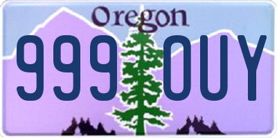 OR license plate 999OUY