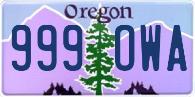 OR license plate 999OWA