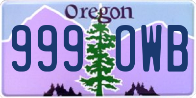 OR license plate 999OWB