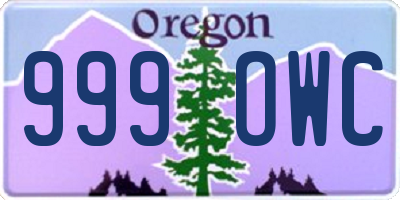 OR license plate 999OWC