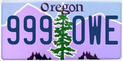 OR license plate 999OWE