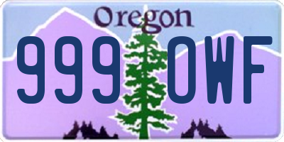 OR license plate 999OWF