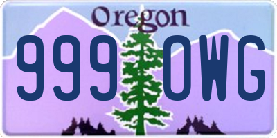 OR license plate 999OWG