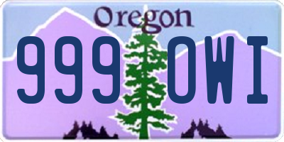 OR license plate 999OWI