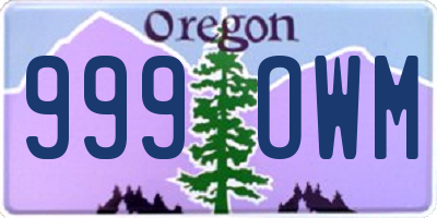 OR license plate 999OWM