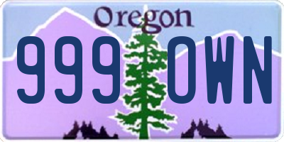 OR license plate 999OWN