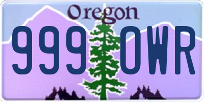 OR license plate 999OWR