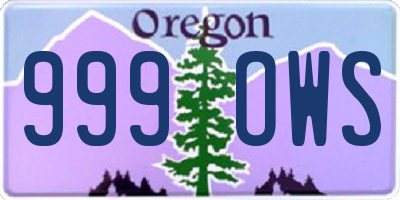 OR license plate 999OWS