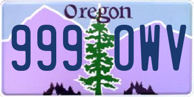 OR license plate 999OWV