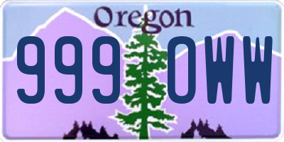 OR license plate 999OWW