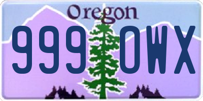 OR license plate 999OWX