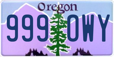 OR license plate 999OWY