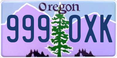 OR license plate 999OXK