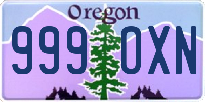 OR license plate 999OXN