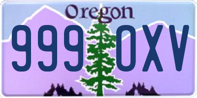 OR license plate 999OXV