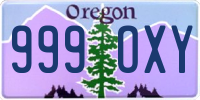 OR license plate 999OXY