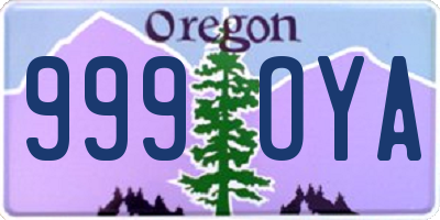 OR license plate 999OYA